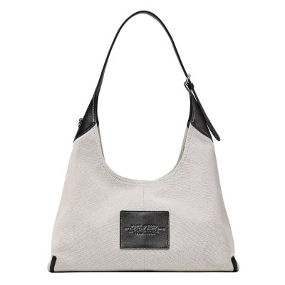 THE LEATHER-TRIM CANVAS BELTED SACK BAG